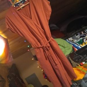 Rust Pocket Tie Dress ✨